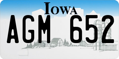 IA license plate AGM652