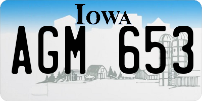 IA license plate AGM653