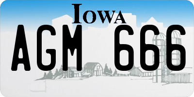 IA license plate AGM666