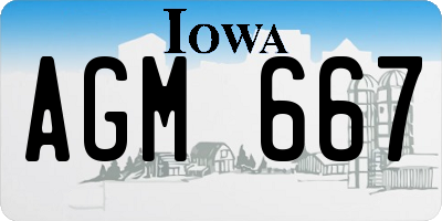 IA license plate AGM667