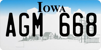 IA license plate AGM668