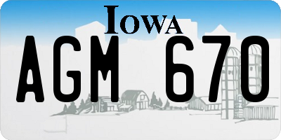 IA license plate AGM670