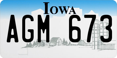 IA license plate AGM673