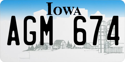 IA license plate AGM674