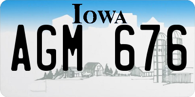 IA license plate AGM676