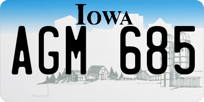 IA license plate AGM685