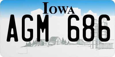 IA license plate AGM686