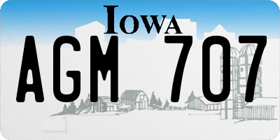 IA license plate AGM707