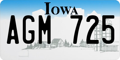 IA license plate AGM725