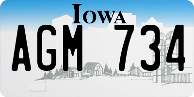 IA license plate AGM734