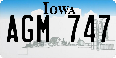 IA license plate AGM747