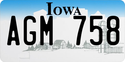 IA license plate AGM758