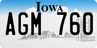 IA license plate AGM760