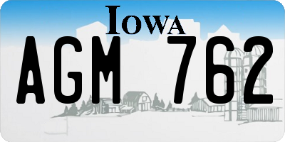 IA license plate AGM762