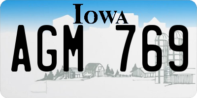 IA license plate AGM769