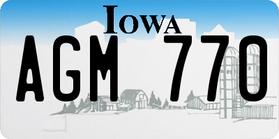 IA license plate AGM770