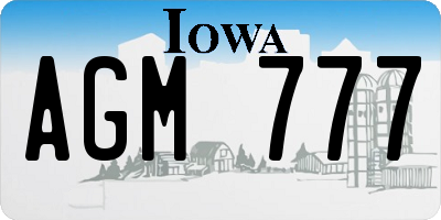 IA license plate AGM777