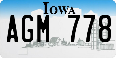 IA license plate AGM778