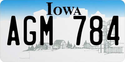 IA license plate AGM784