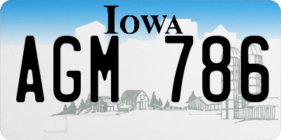 IA license plate AGM786