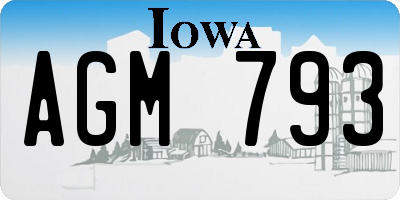 IA license plate AGM793