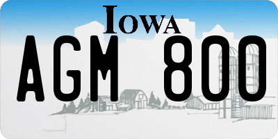 IA license plate AGM800