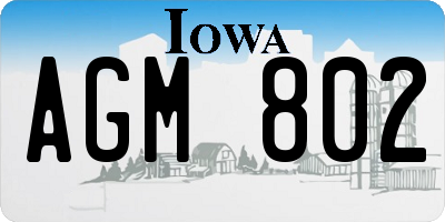 IA license plate AGM802