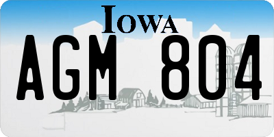 IA license plate AGM804