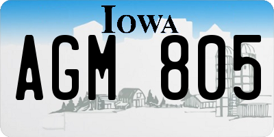 IA license plate AGM805
