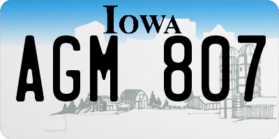 IA license plate AGM807