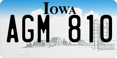 IA license plate AGM810