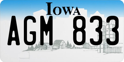 IA license plate AGM833