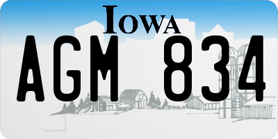 IA license plate AGM834
