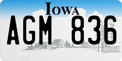 IA license plate AGM836