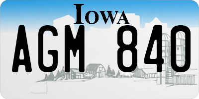 IA license plate AGM840