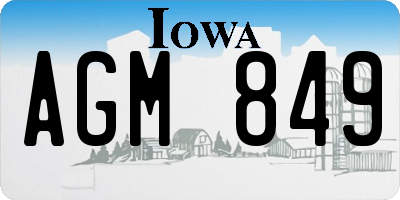 IA license plate AGM849