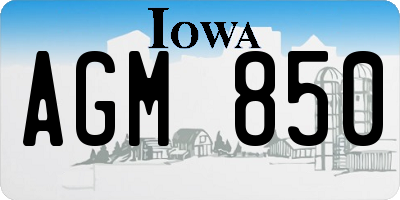 IA license plate AGM850