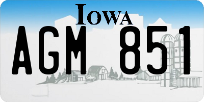 IA license plate AGM851
