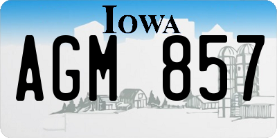 IA license plate AGM857