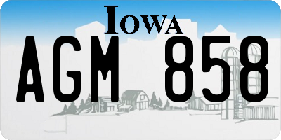 IA license plate AGM858