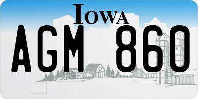 IA license plate AGM860