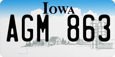 IA license plate AGM863
