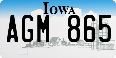 IA license plate AGM865
