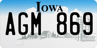 IA license plate AGM869