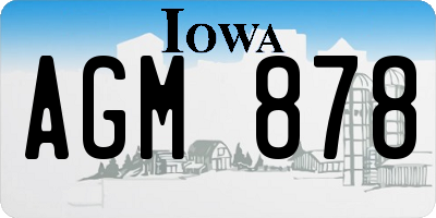 IA license plate AGM878