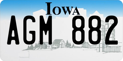 IA license plate AGM882