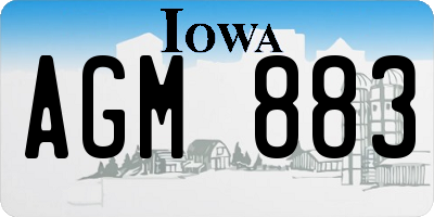 IA license plate AGM883