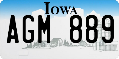 IA license plate AGM889