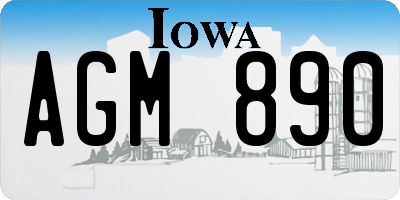 IA license plate AGM890