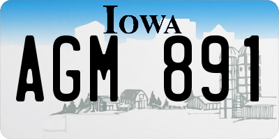 IA license plate AGM891